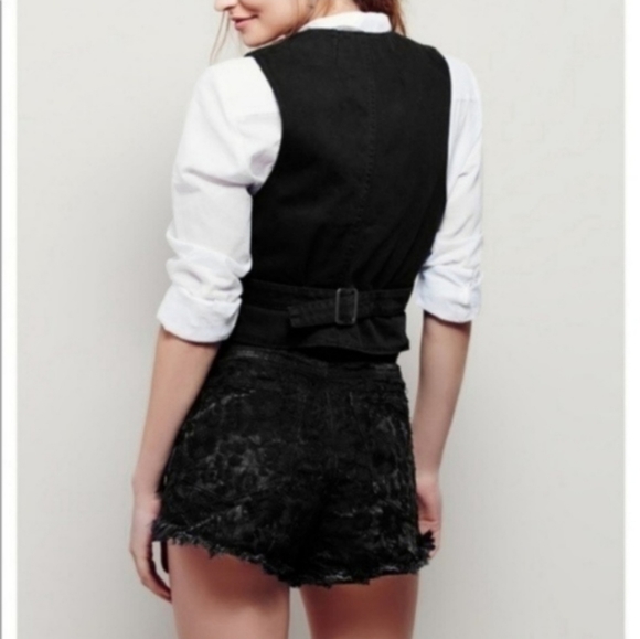Free People Etienne Fields Shorts Black Denim 26 - Picture 4 of 10